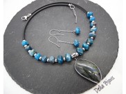 SET BIJUTERII HANDMADE - APATIT ȘI LABRADORIT (COD1415)